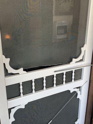 A badly torn screen is one of your first indications that this is not the same inn you remember.