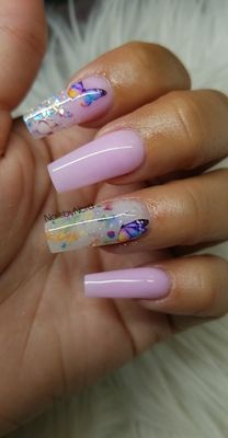 Sculpted nails with encapsulated milk bath