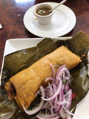 tamal de puerco - breakfast menu