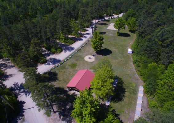 Our safari area, pavilion & giant fire pit!