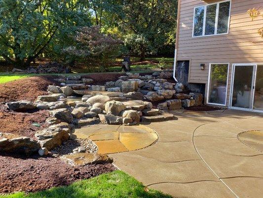 Patio and water feature, 2018