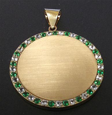 Emerald and Diamond photo memory Pendant