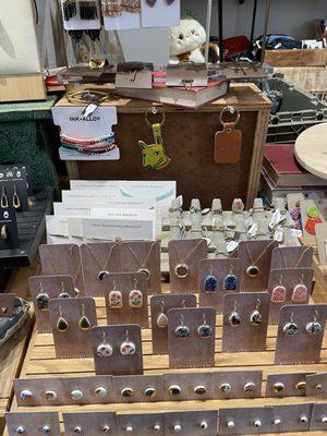 Earring selection at the front counter