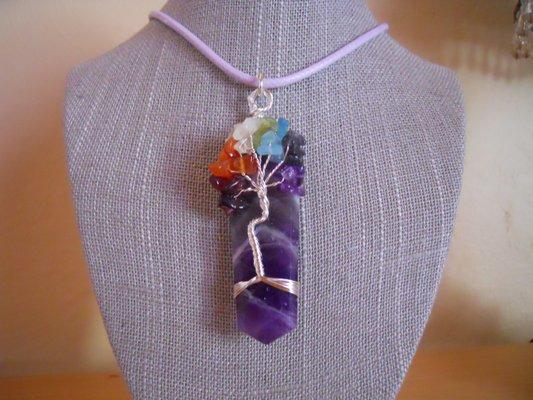 Amethyst Chakra Tree Necklace