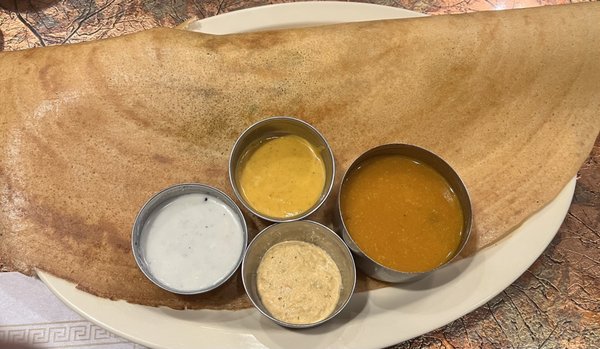 Mysore Masala Dosa w/Chutneys