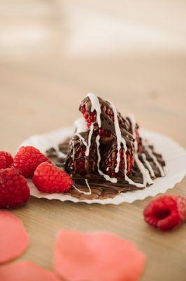 Chocolate-dipped fruit from Chocolate Covered Wagon at Gardner Village.