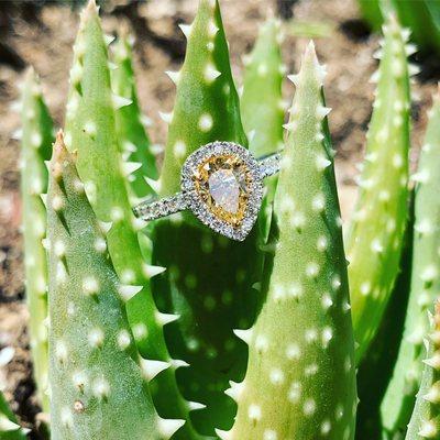 Yellow diamond engagement ring