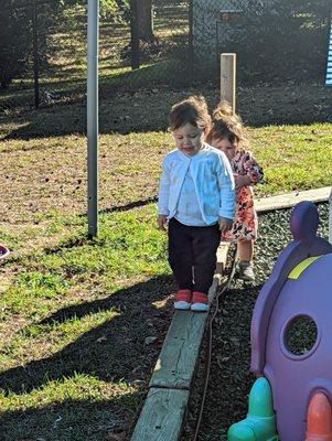 Balance, Balance. Outside play.