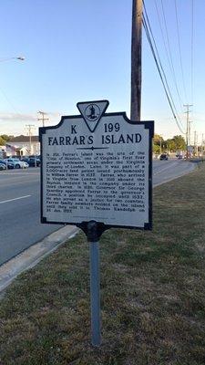 Farrar's Island Historical Marker