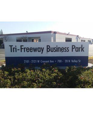 We are in the Tri-Freeway Business Park.