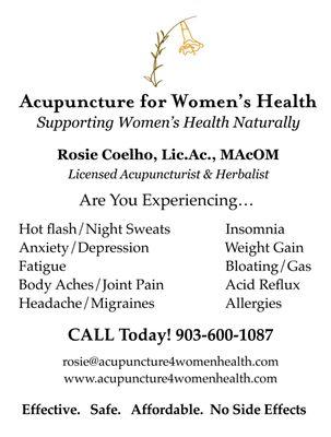 Acupuncture for Peri-/Menopause Women