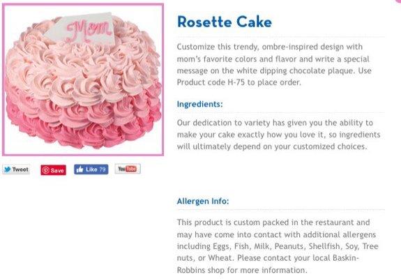 Photo of the Rosette Cake design as it appears online