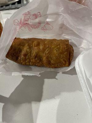 Chicken egg roll. Huge but bland