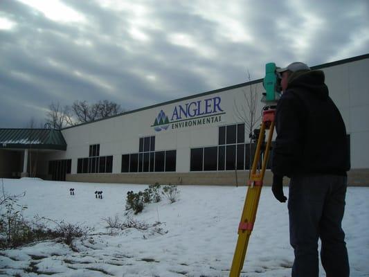 Surveying at the Angler Environmental Pond