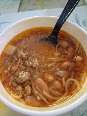 Fideo soup full of oil