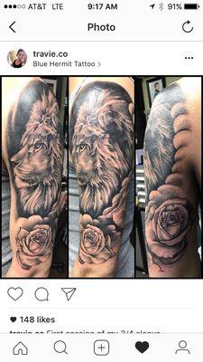 Lion tattoo Dom did. Dom stole this pic from Travis's insta-page