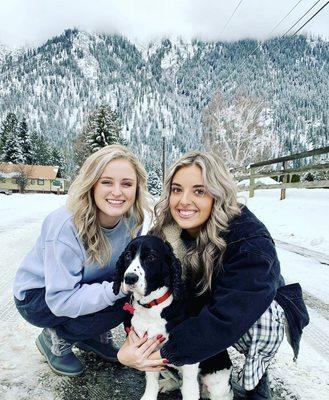 Double blondes having fun in the snow!