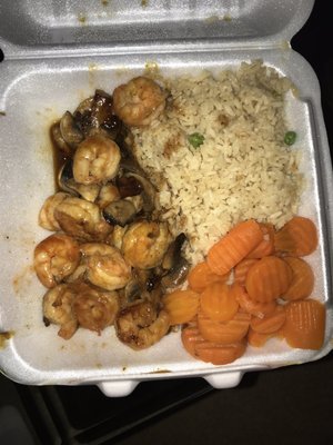 Terriyaki Shrimp add spice with mushrooms & Sweet Carrots