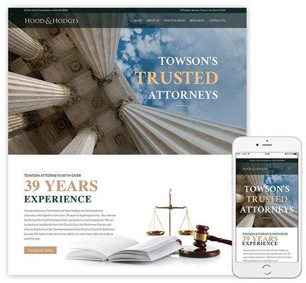 Hood & Hodges, P.A. website design. Towson attorneys.