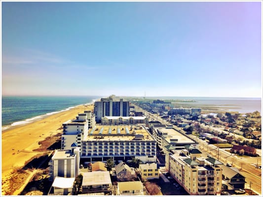 An aerial view of Ocean City, MD.