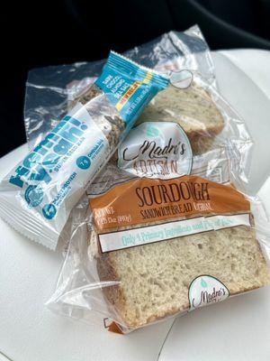 Free bread samples & Hemp Protein bar