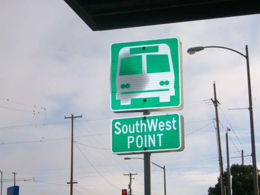 Medford Airport shuttle stop.