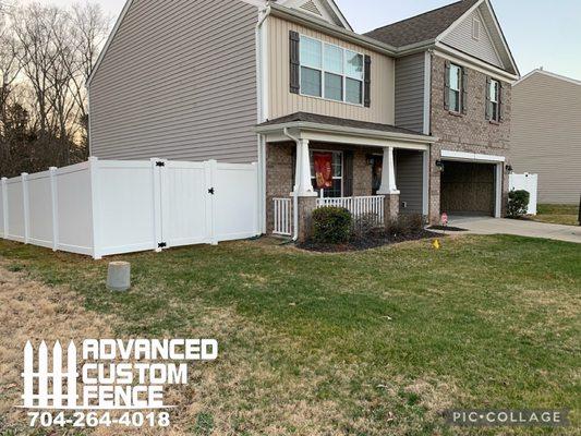 white vinyl fence