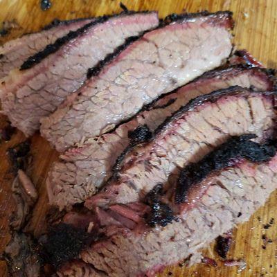 Smoked sliced brisket