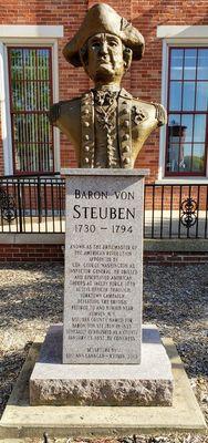 Bust of Baron von Steuben in Front of Steuben County Courthouse