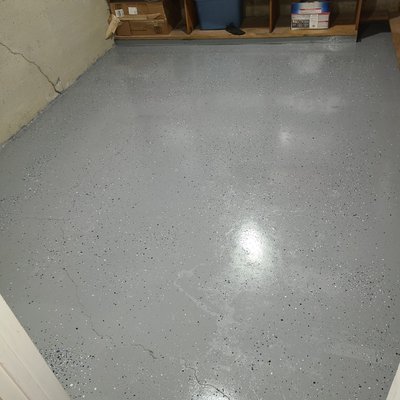 Epoxy flooring for craft room for easy clean up