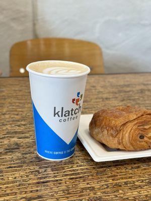 Latte and croissant