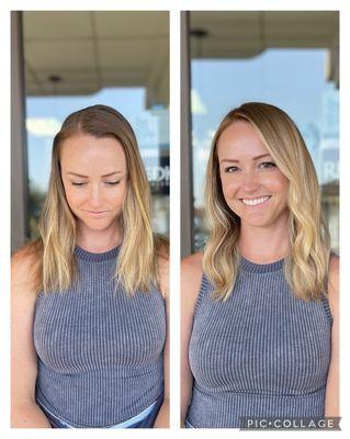 Balayage touchup and face frames for this beauty