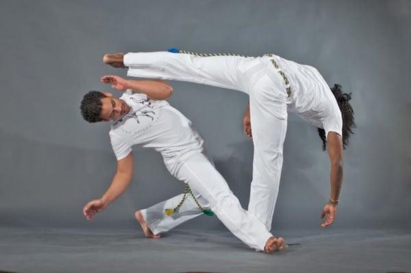 Capoeira combines elements of martial arts, dance, acrobatics and rhythm.