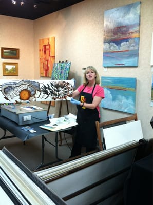 Encaustic art demonstration by Pat Spainhour