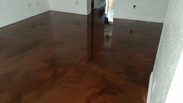 Epoxy metallic floor