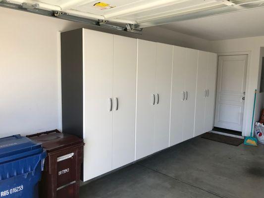 I assembled and installed these heavy duty garage cabinets for a customer in Scotts Valley and transformed their garage.