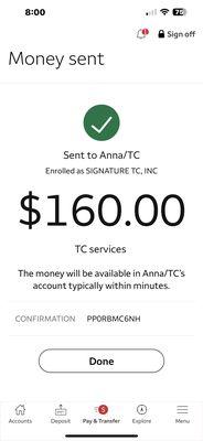 This TC asking to pay money upfront, OR she won't do anything else...AND that's in the middle of an escrow. DO NOT USE -- SIGNATURE TC.