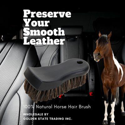 100% Natural Horse Hair Brush Preserve Your Smooth Leather