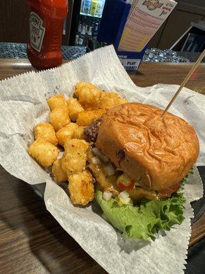 Vestal Burger with Tots