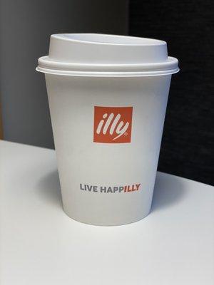 Illy, oat milk cappuccino. Quite delicious.