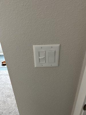 Light switch and fixture installation