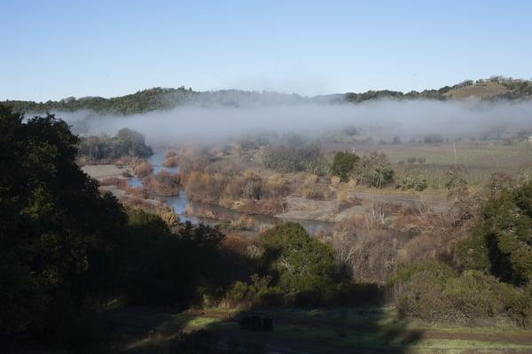 The Russian River surrounds the campus on 3 sides.