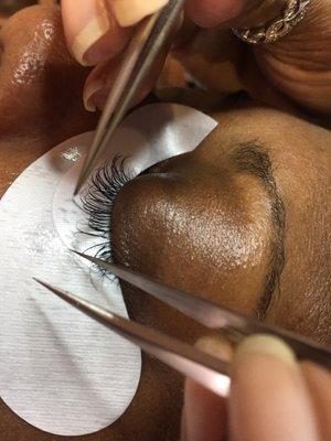 Lash Artist at work...