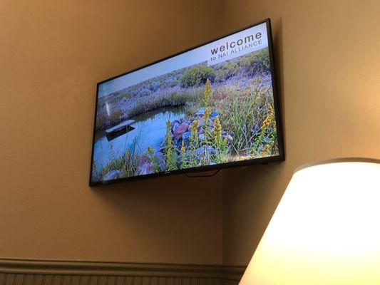 Friday, May 24, 2019: display monitor in waiting area.