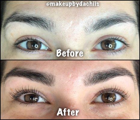 eyebrow shaping and tint + Lashlift and tint