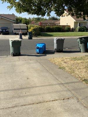 Every week these clowns can't even dump my 90 yr old neighbor and My trash correctly w/o this headache.