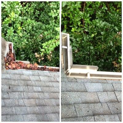 Before & After of a Gutter Cleaning