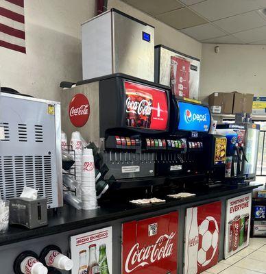 Fountain drinks, coffee, and ice cream machine!