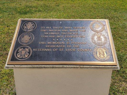 Veterans Memorial Park in Fort Pierce.