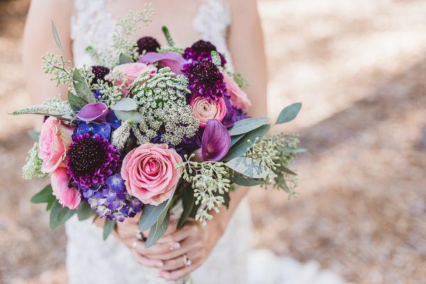 Bridal Bouquet- this has extra flare of purple and light pink. Exactly what we asked for. We let them be creative and it turned out so well.